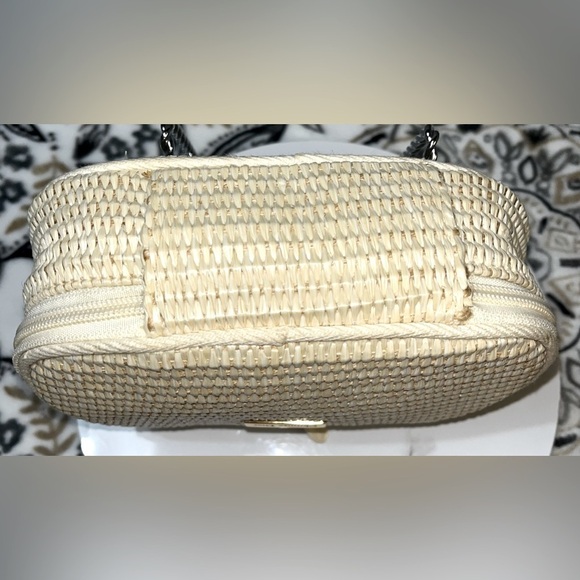 Vintage Christian DIOR Perfume Straw Weave Canvas Trim Dune Zip Tabs - Picture 11 of 15